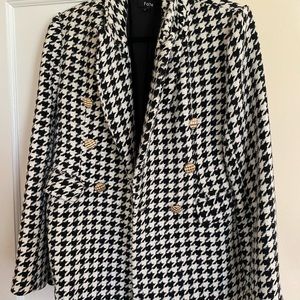 Fate black and white houndstooth blazer large